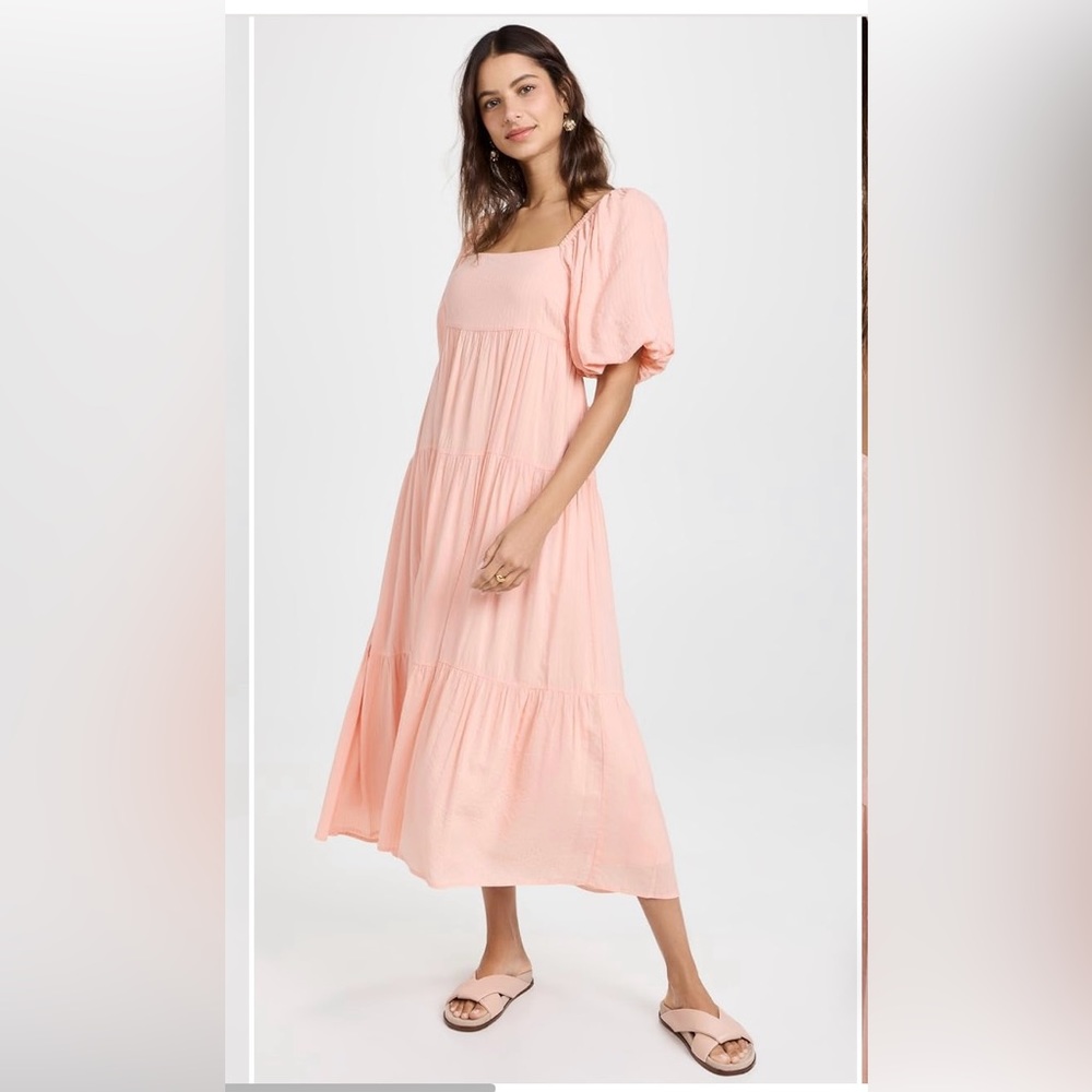 MINKPINK Iluka Puff Sleeve Midi Dress
